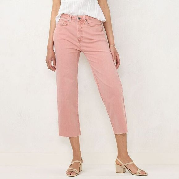 LC Lauren Conrad WL21D151RS 660 Women's Sz 8 Pink Super High-Rise Crop Jeans - Picture 10 of 10